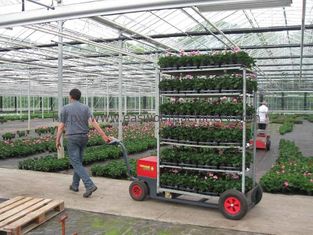 عربة وعاء نباتات الحديقة ذات العجلات الفولاذية ، رف وعاء زهور 500 كجم H1900mm